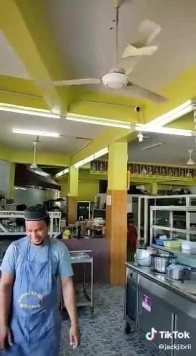 When the fan is better at spinning pizza dough than you are