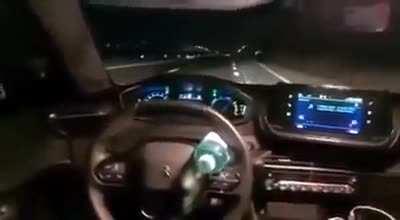 Sitting in the back, bragging about the lane assist feature, crash on the highway