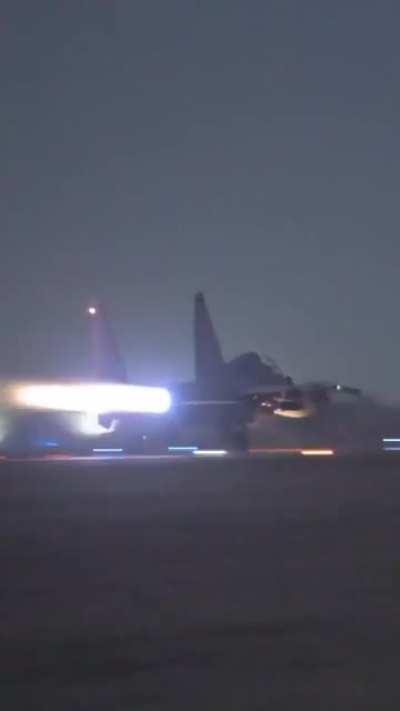 Indian Air Force Su-30MKI taking off with full afterburners