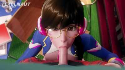 Dva blowjob and swallow cum (texelnaut )[overwatch]