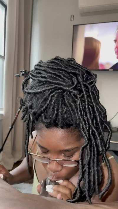 Blowjob Cock Worship Ebony Couple Porn GIF by blackredgiffs