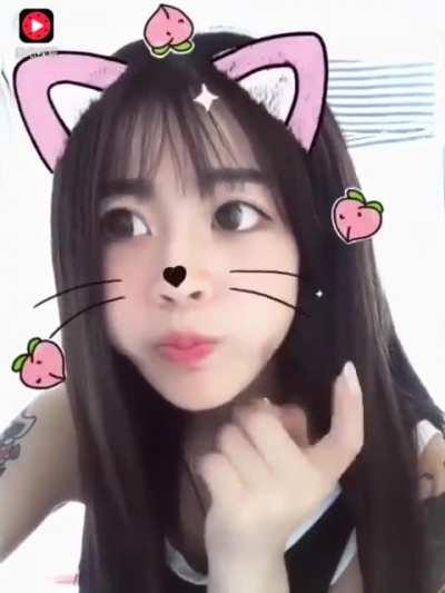 Chinese girl's long tongue 