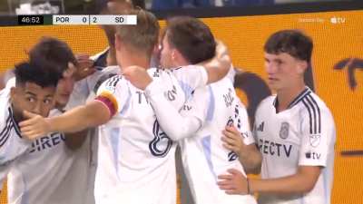 Anders Dreyer gets his 18th goal of the season to go along with 19 assists | Portland Timbers 0 - [2] San Diego FC 47'
