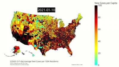 [OC] The Pandemic in the US in 60 Seconds