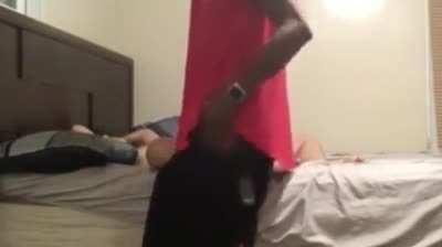 Drunk innocent girl opens legs for her boyfriend’s friend. She let’s him get a few deep pumps with long bbc while her boyfriend is locked outside the room.