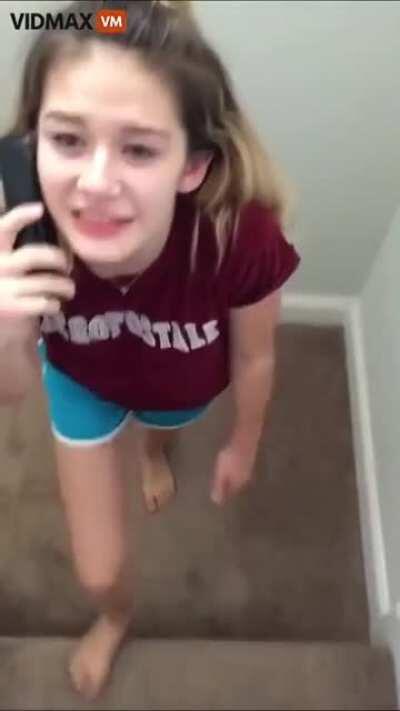 Girl attempts to fabricate an abuse story while her ex is attempting to leave the house.