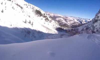 Skier accidentally falls off a 150 foot cliff