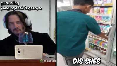 An Indonesian is trying to do his english homework