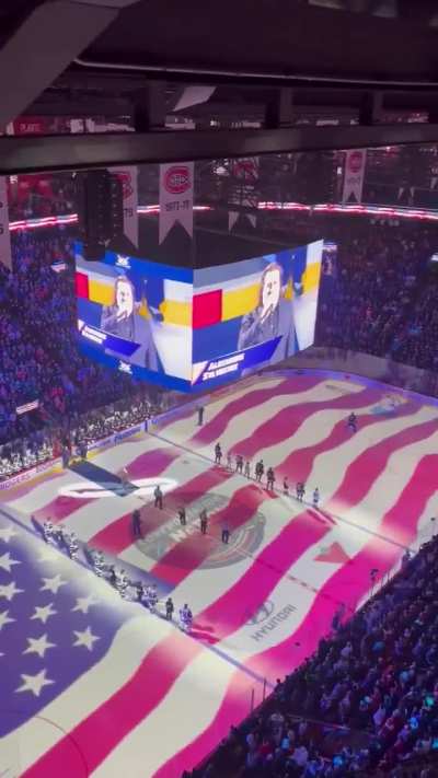 Boos are heard as ‘The Star-Spangled Banner’ plays at the Bell Centre in Montreal during the NHL’s 4 Nations Face-Off