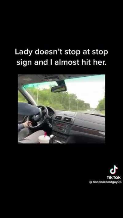 Guy overreacts and almost crashes, then posts it to TikTok.