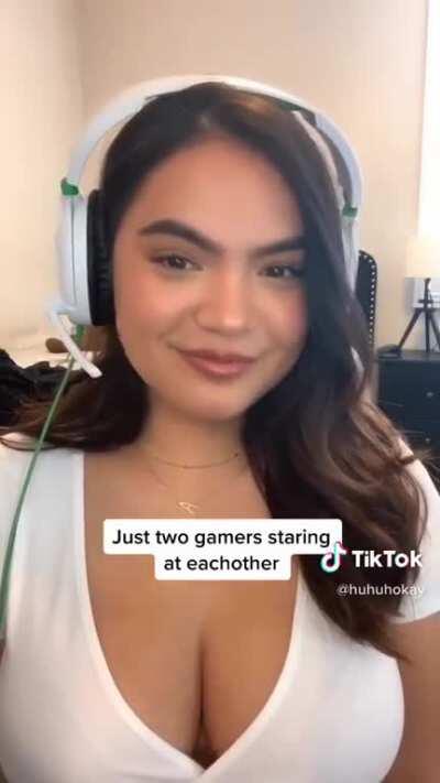 Just two gamers staring at each other