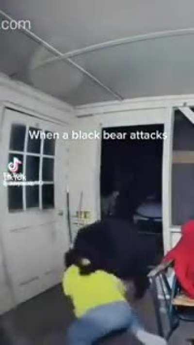 A bear rushes into a man’s house