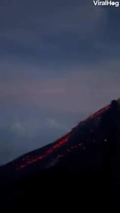 The eruption of this volcano in Guatemala was filmed close enough to feel safe.
