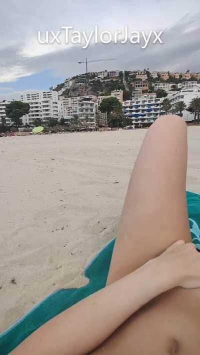 Going to the beach in my micro bikini turned me on a bit too much so I tried to have a subtle play [f]