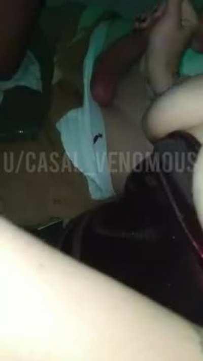 This was my first Gang Bang. 5+ cocks ready to serve me. Ended up fucking the BBC for almost an hour while the other cocks were taking turns on my mouth