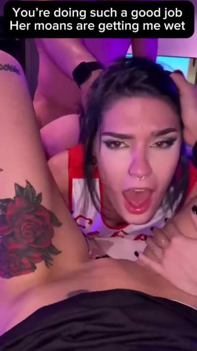 Playing with both of my big sisters