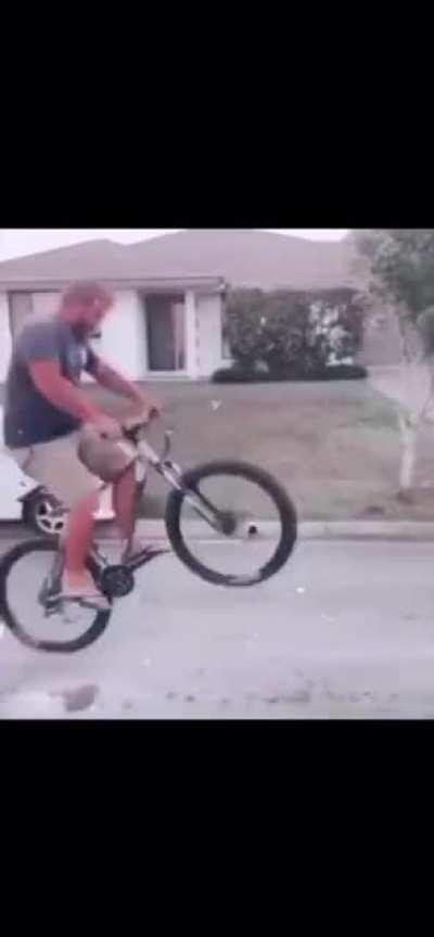 At least the scooter didn’t hit his shin