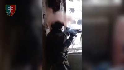 A Ukrainian marine from the 35th Brigade miraculously escaped being hit by a bullet during a contact battle.