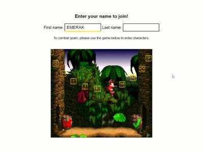 Donkey Kong Country-based text input method.
