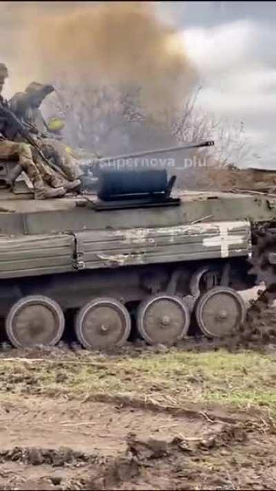 Ua pov Mounted Ukrainian soldiers heading off along the front