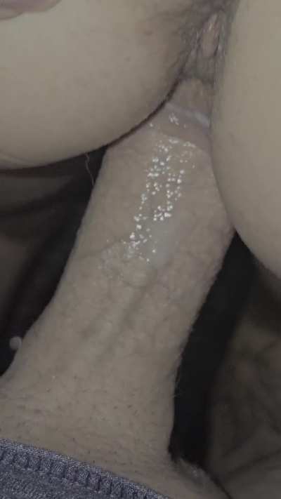 Seeing my pleasure drip down his cock turns me on