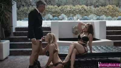 All she needed was a little push to start sucking his cock