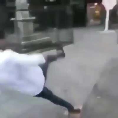 Pigeon leads a man into a trap.