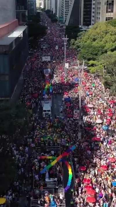 Around 4 million people attended the biggest Pride Parade in the World in São Paulo, Brazil today