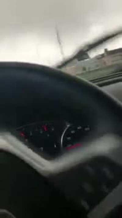 Lady parks perfectly in path of Tornado - 5/20/2022 in Gaylord, MI