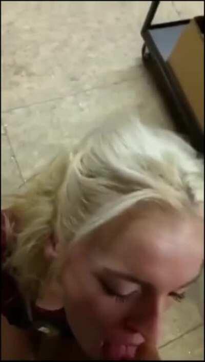 My coworker sucking my dick at work and taking a facial