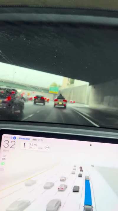 Waymo on the highway in the rain (Atlanta)