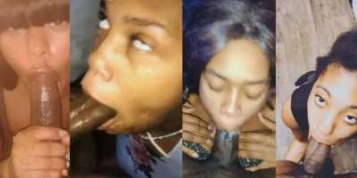 Blowjob Compilation Deepthroat Ebony Oral Sex Sloppy Split Screen Porn Porn GIF by creamysloppy