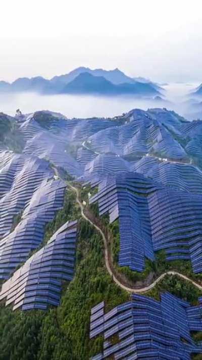 Solar panels at mount taihang