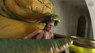 Princess Leia's getting fondled by Jabba the Hutt (Pornunga34)