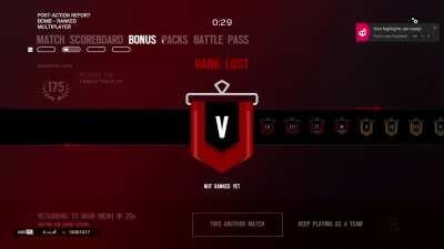 Gold 3 to Copper 5/Unranked (Thanks UBI)