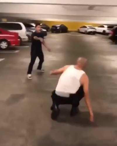 Leg Sweep + Head Slam =