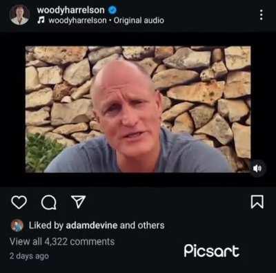 Ugh, Woody Harrelson's new antivaxx IG post