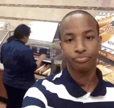 Shop worker gets caught following a guy around the store because she thinks he'll steal something