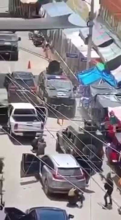 While chasing cartel members Mexican police armored vehicles cross into Guatemala territory and enter into a shootout with the cartel members and the Guatemalan Police