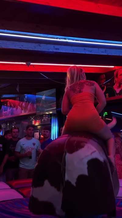 Sexy Blonde Bull Riding