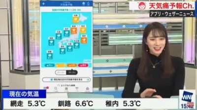 During the weather forecast in Japan a reporter accidentally showed what she’d been looking at on her phone: 😂 ONE PIECE IS REAL 🔥