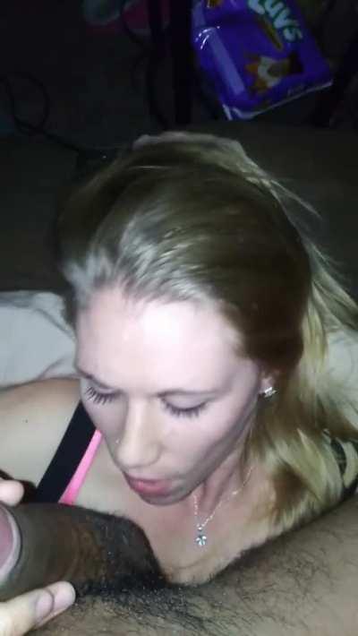 Pretty blonde on big dick