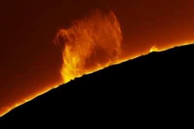 There's been a giant plasma storm on the sun this week. This is 90 minutes of it from condensed down to 6 seconds to speed it up.