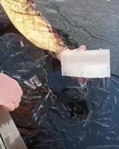 Removing ice from water