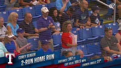 [Highlight] Corey Seager strikes again! A 2-run bomb gives the Rangers a 6-0 lead. His 7th of the season.