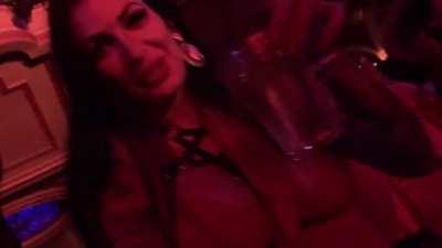 Mistress Damazonia celebrates Natalie Mars’ win at the 2019 Pornhub Awards by giving her submissive a celebratory glass of piss