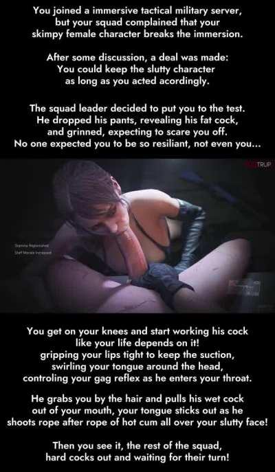 Becoming the squad's whore. (Animation by Fugtrup)