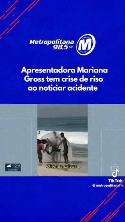 Apresentadora rindo da ideia idiota de cariocas em alto mar kkkk tem que ser no Rio de Janeiro!