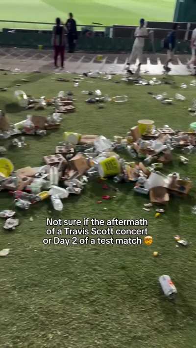 Aftermath at the Adelaide Oval on day 2 . 