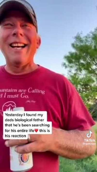 Telling her dad she found his biological father. “I have people”